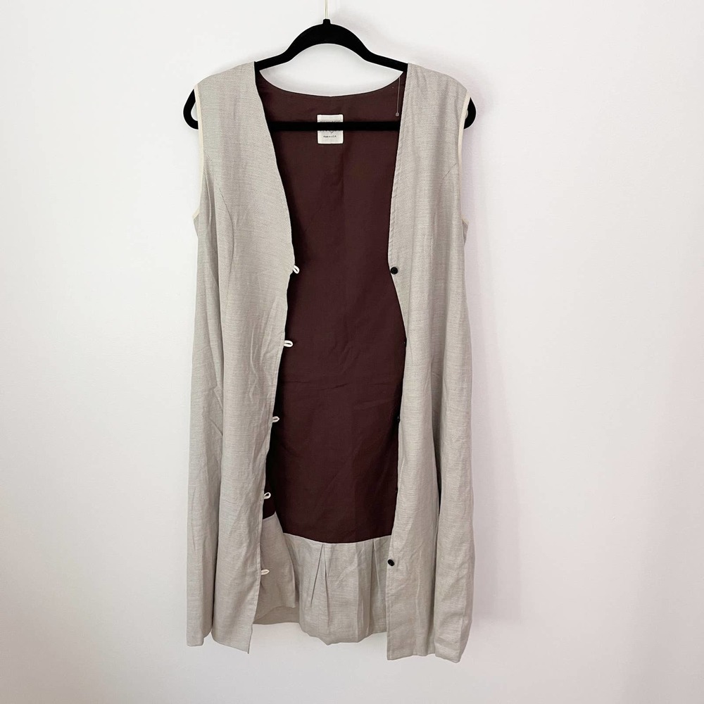 Billy Reid Button Down Dress Stone - 8 - Picture 3 of 5